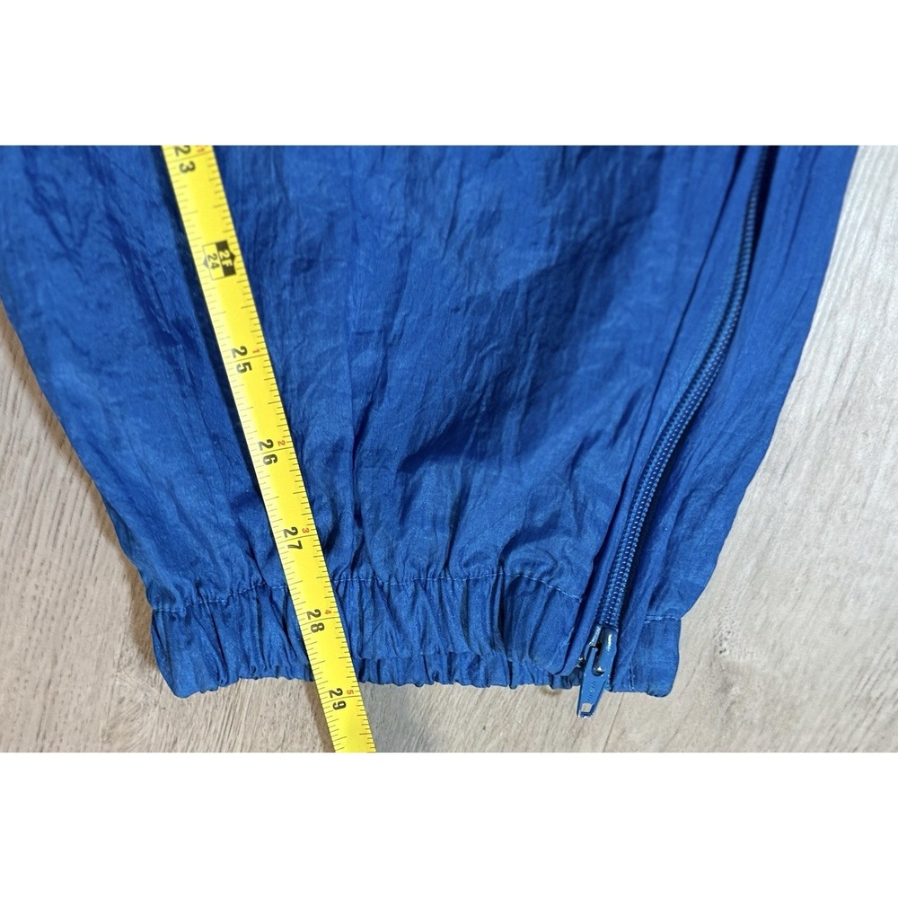 Vtg Westside Connection Nylon Windbreaker Pants Women's Large Blue Ankle Zip 80s - Picture 11 of 14